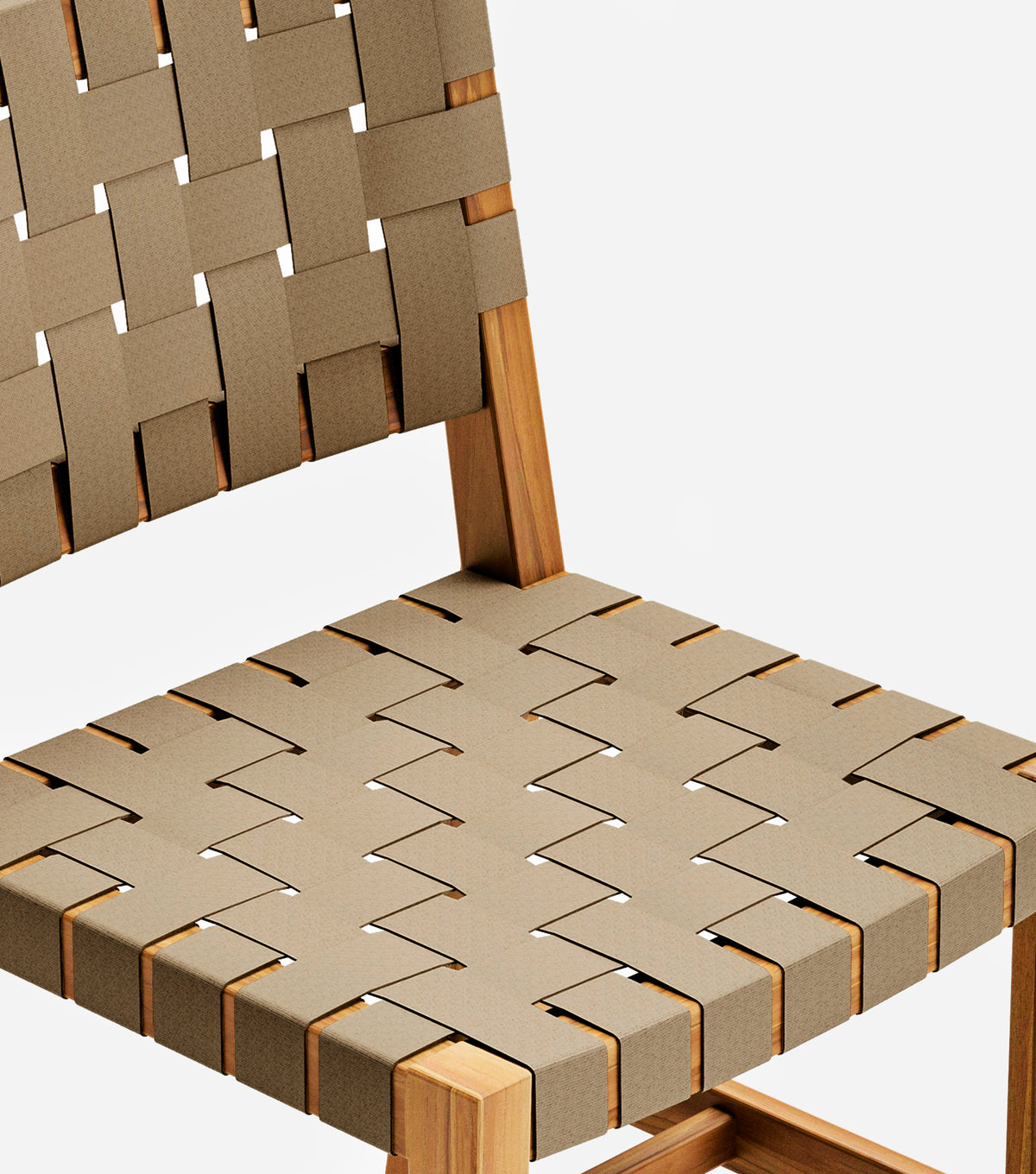Sealed Teak / 2" Beige Straps