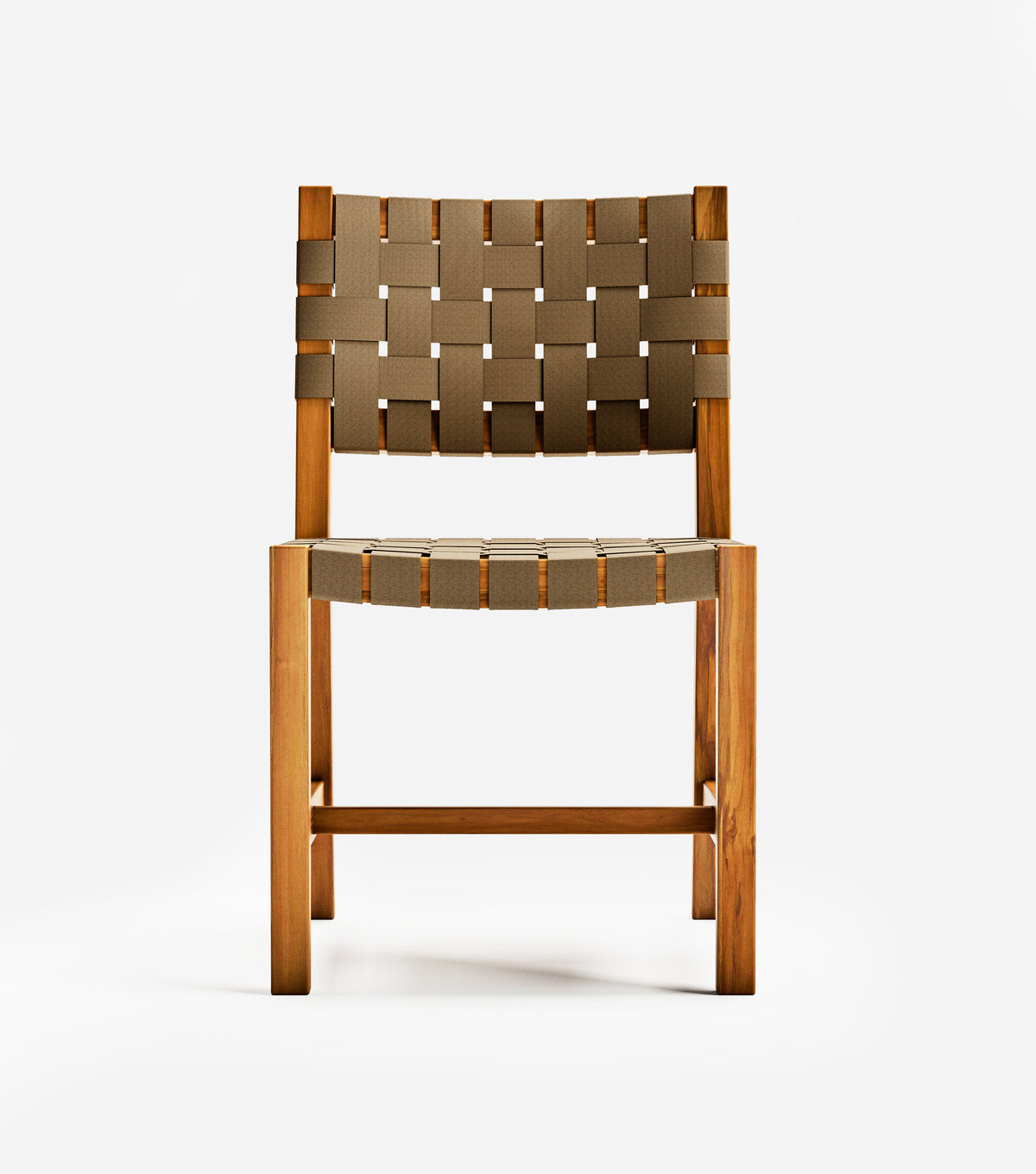 Sealed Teak / 2" Beige Straps