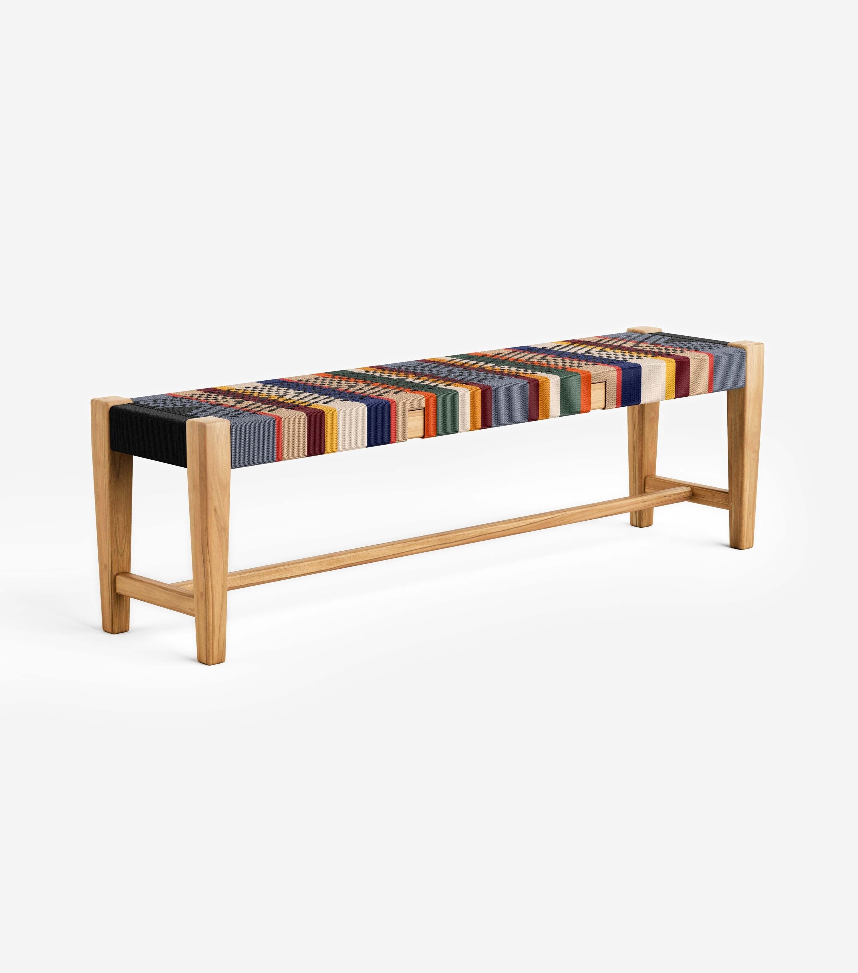 ミュージシャン JSF x Manhattan Records Bench Santa Cruz Bench Woven San Geronimo Cord | Forever Furniture by