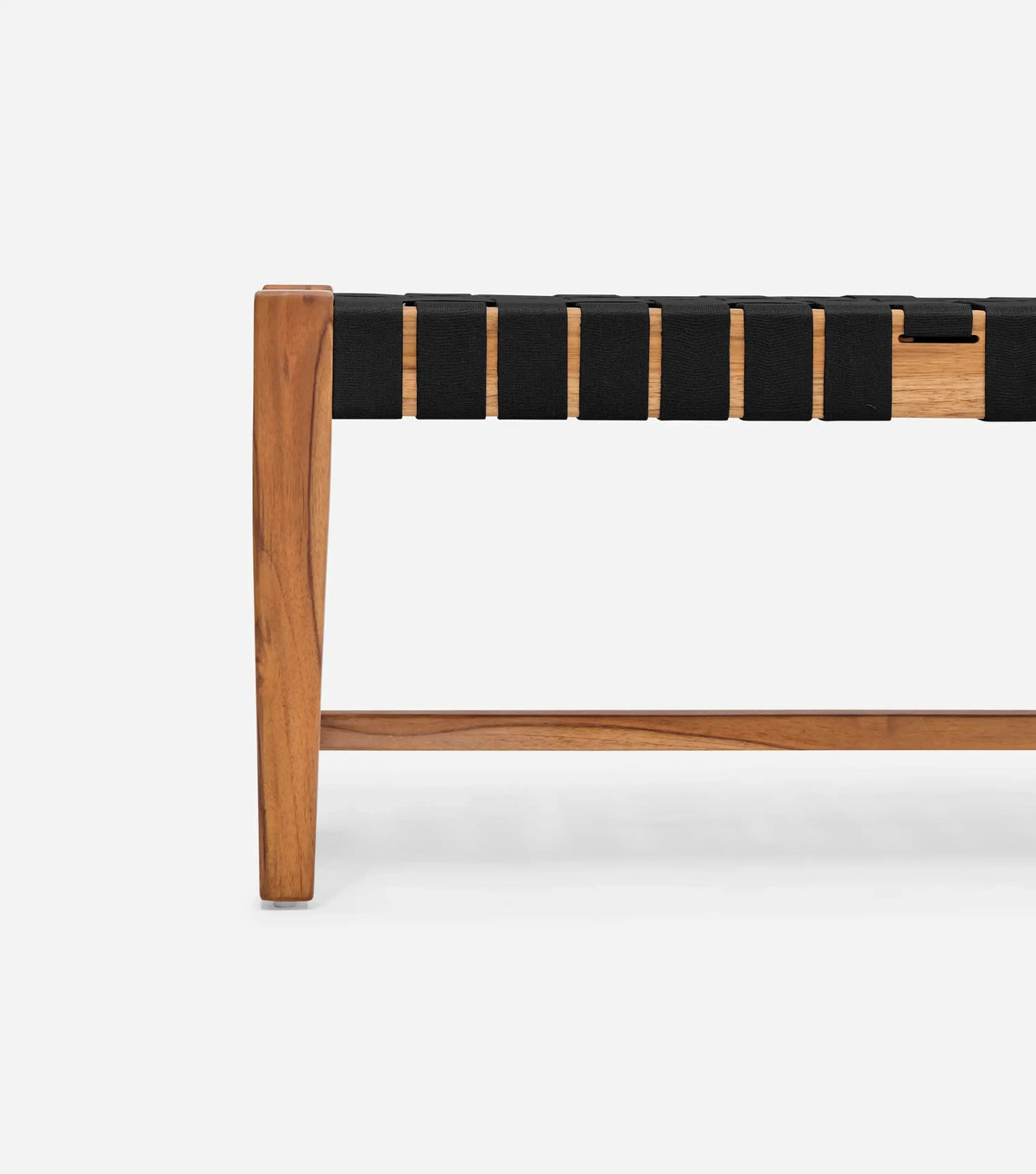 Sealed Teak / 2" Black Straps / 59" | Seats 3