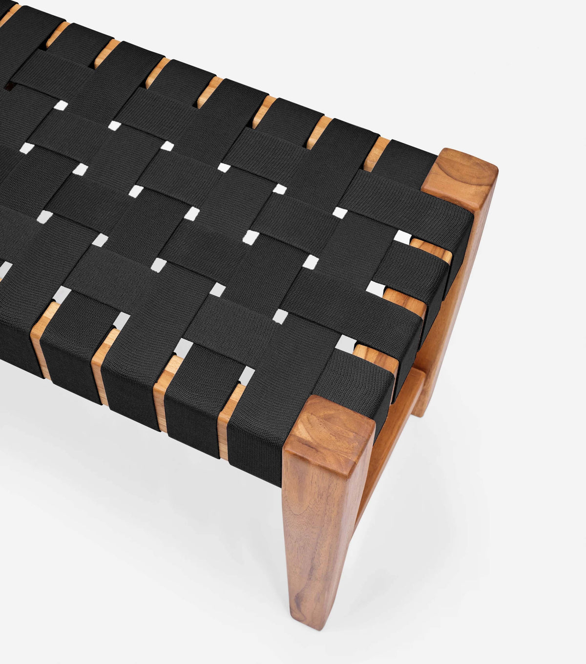 Sealed Teak / 2" Black Straps / 59" | Seats 3