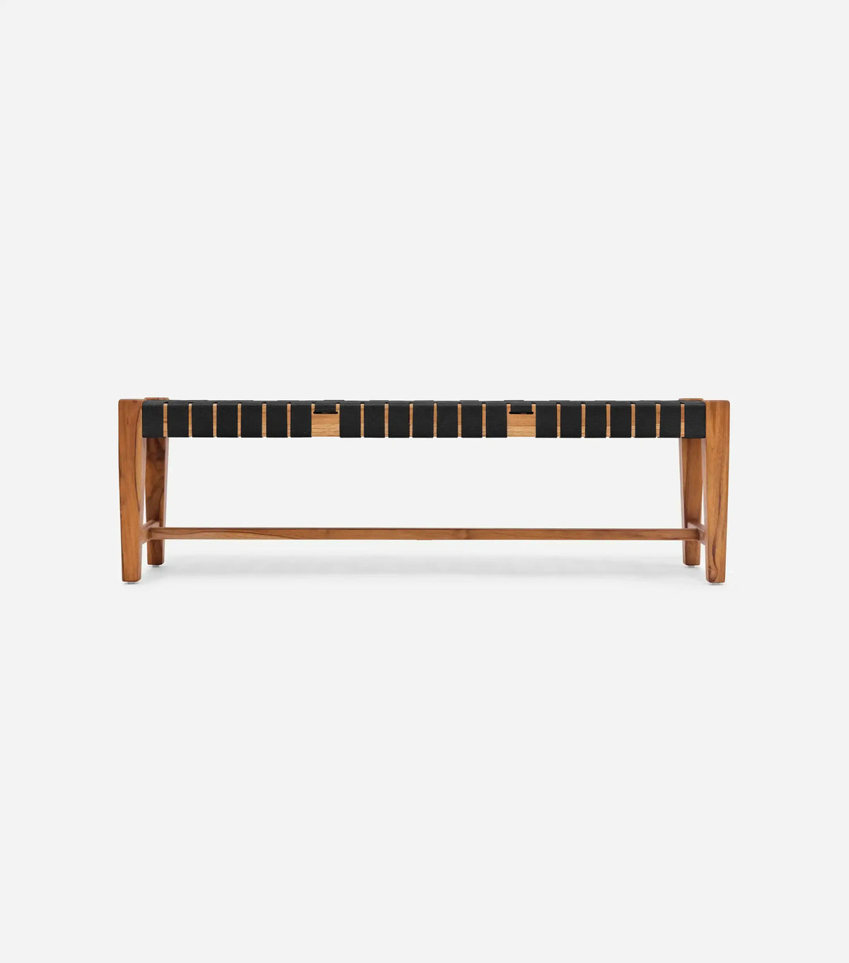 Sealed Teak / 2" Black Straps / 59" | Seats 3