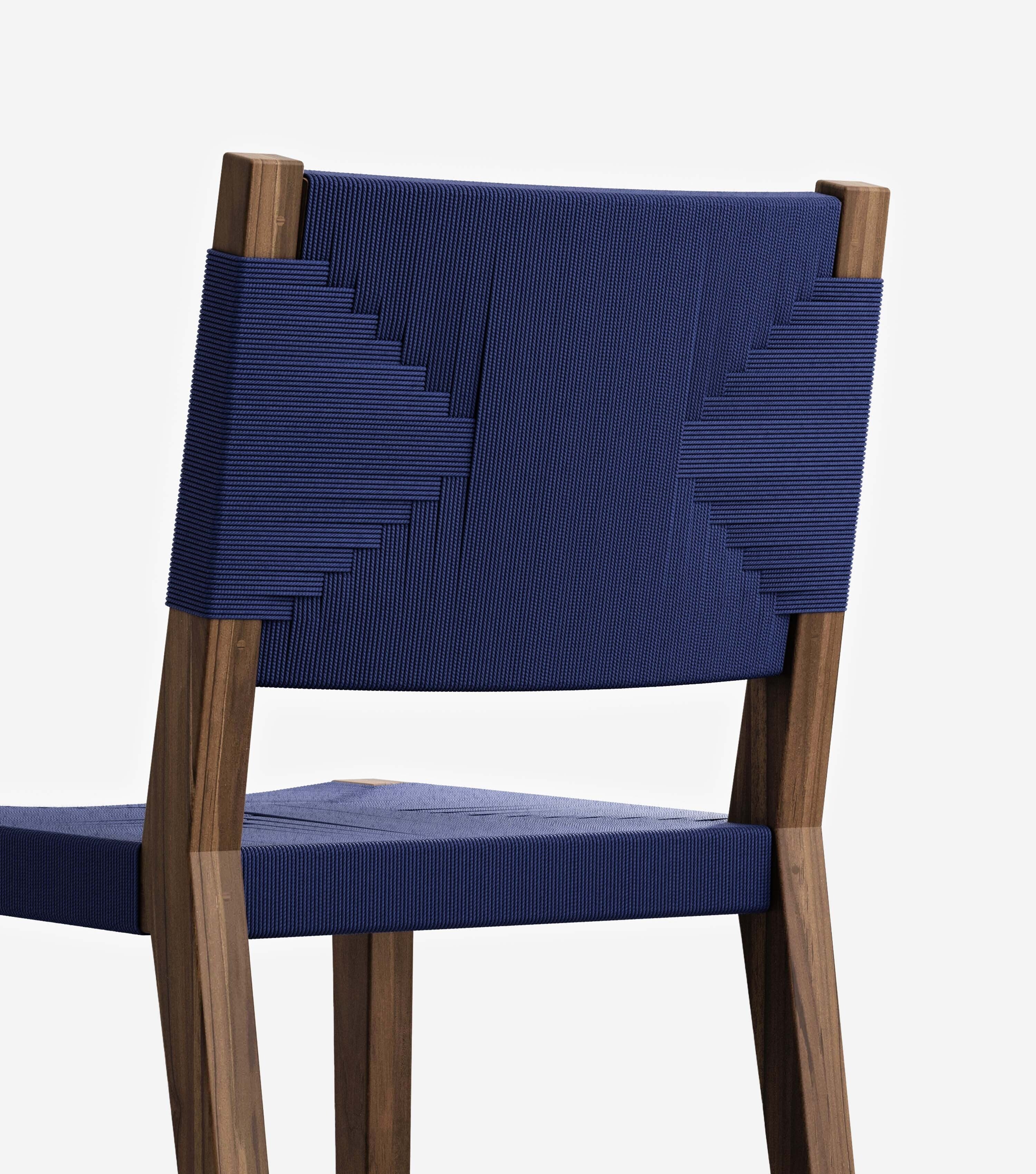 Coffee Teak / Navy Cross Braided Cord