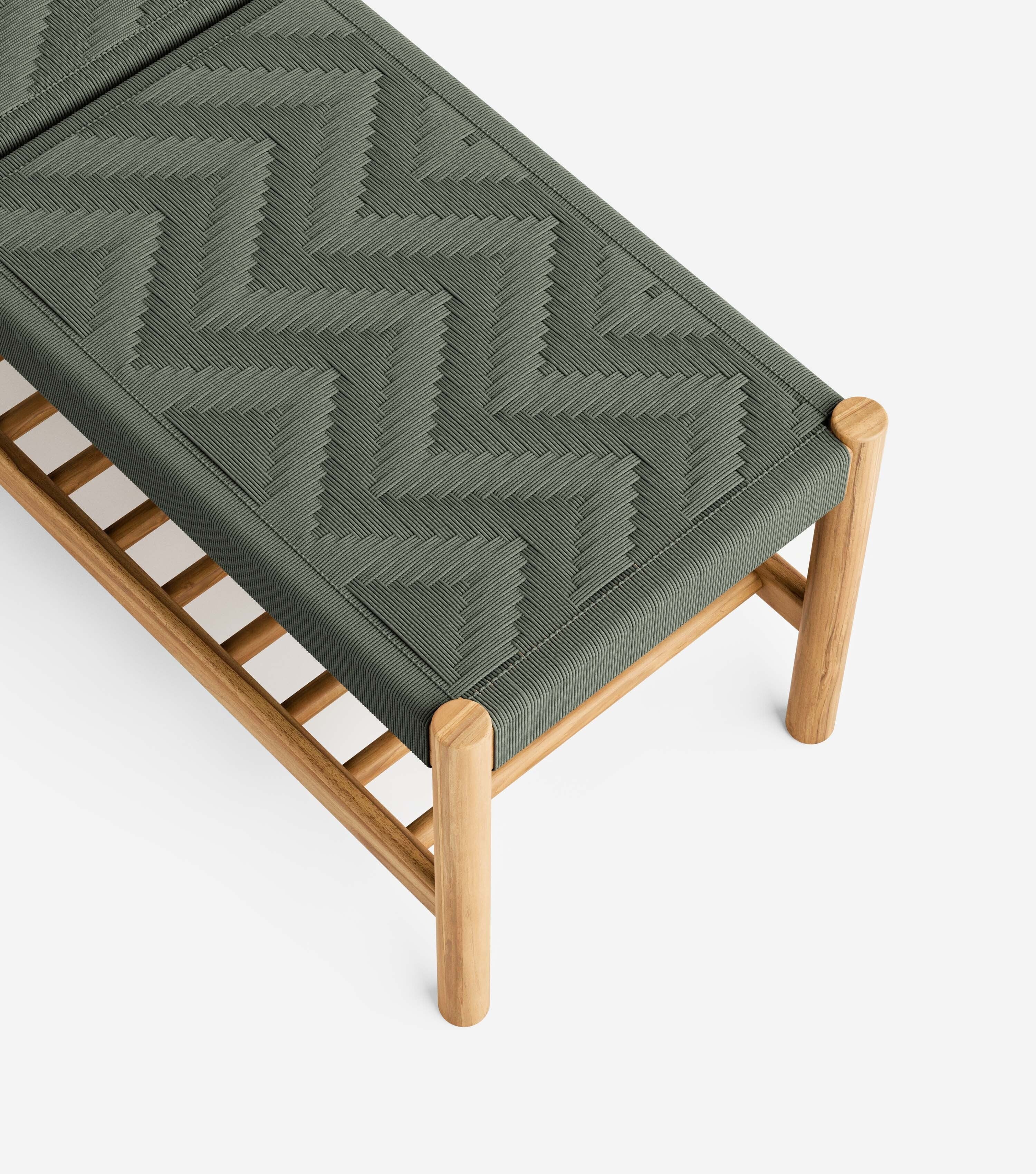 Natural Teak / Basil Chevron Cord / 55
