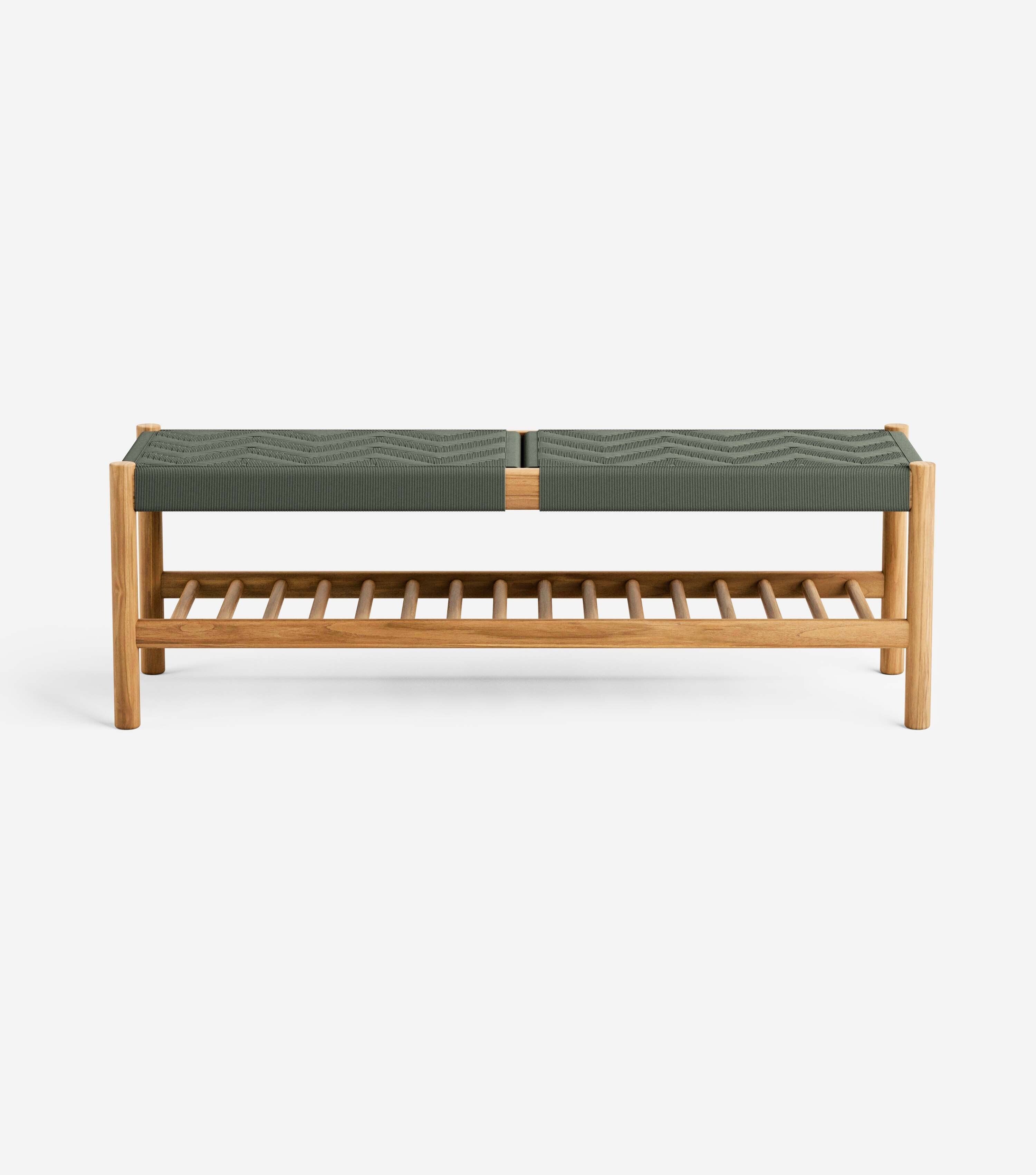 Natural Teak / Basil Chevron Cord / 55