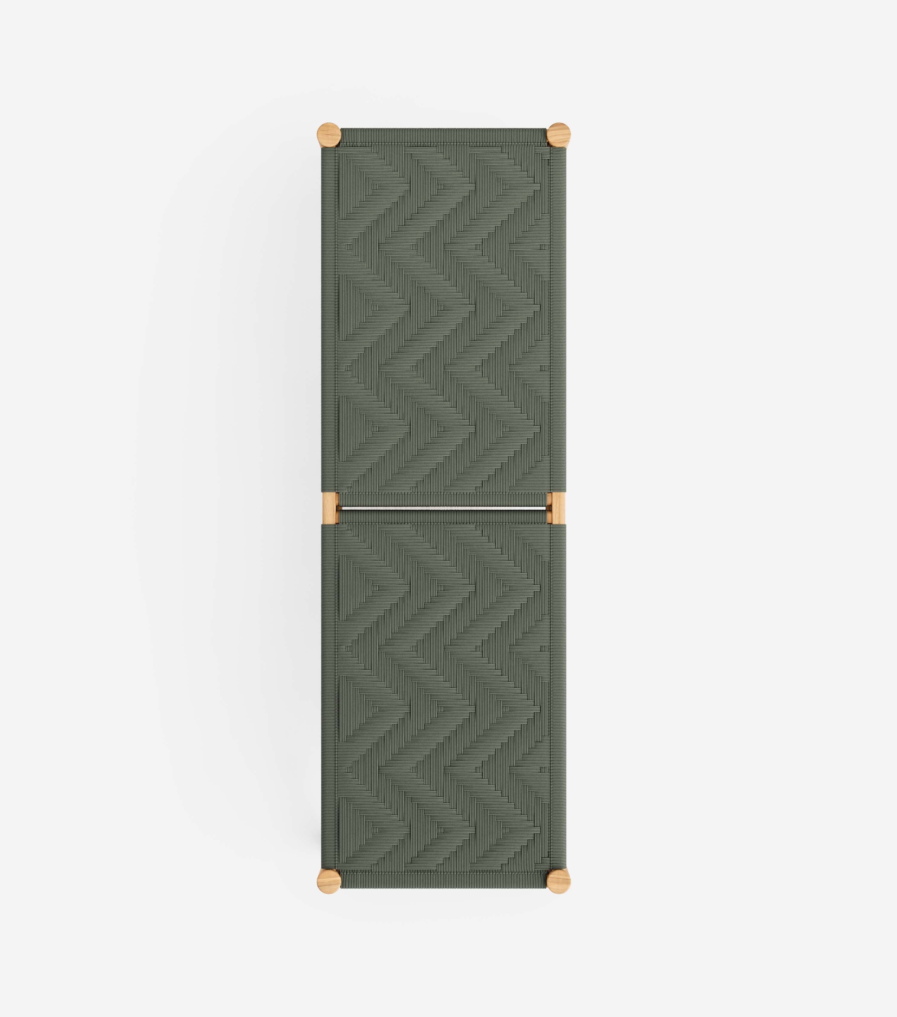 Natural Teak / Basil Chevron Cord / 55
