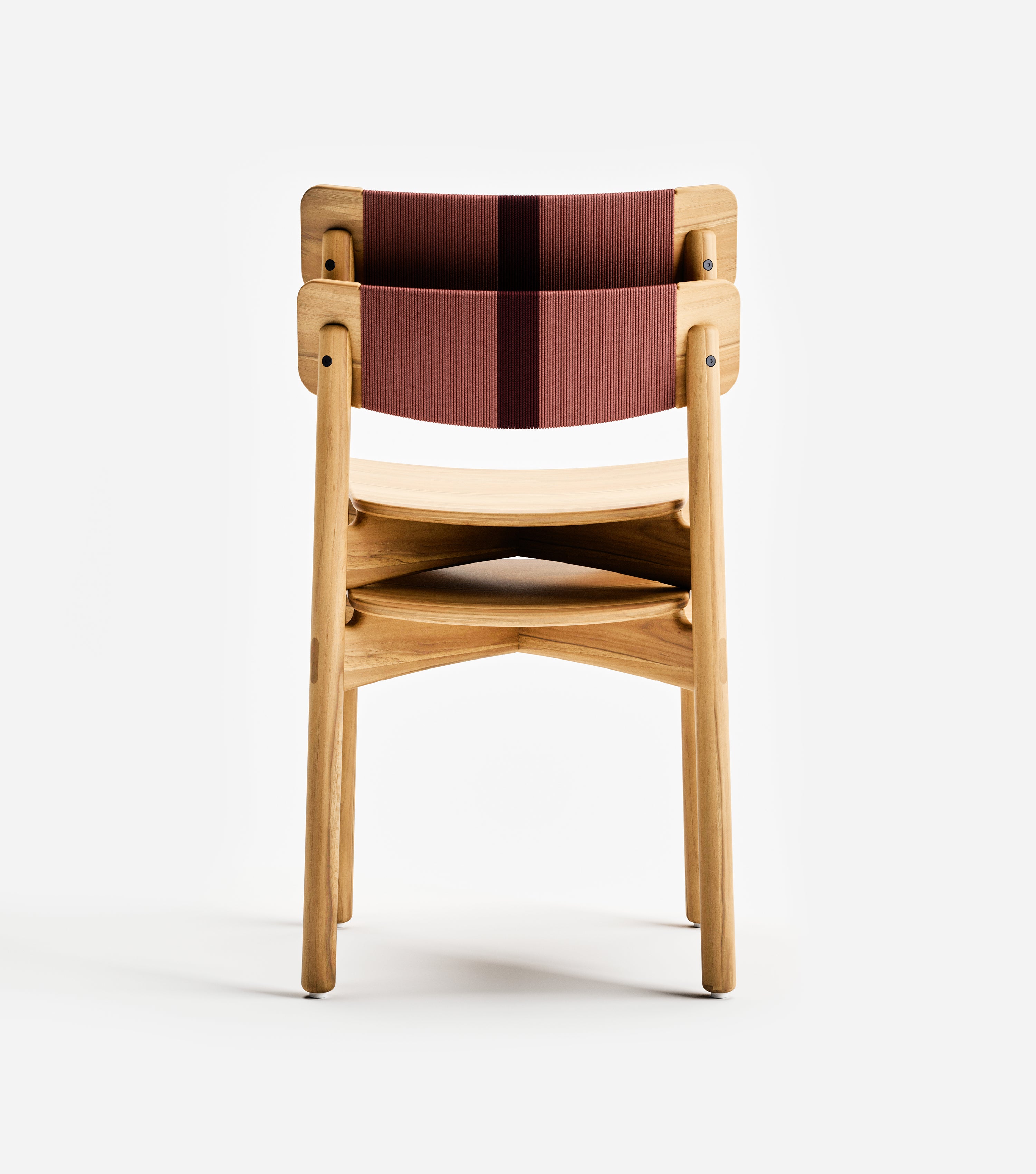 Natural / Coral & Burgundy Cord