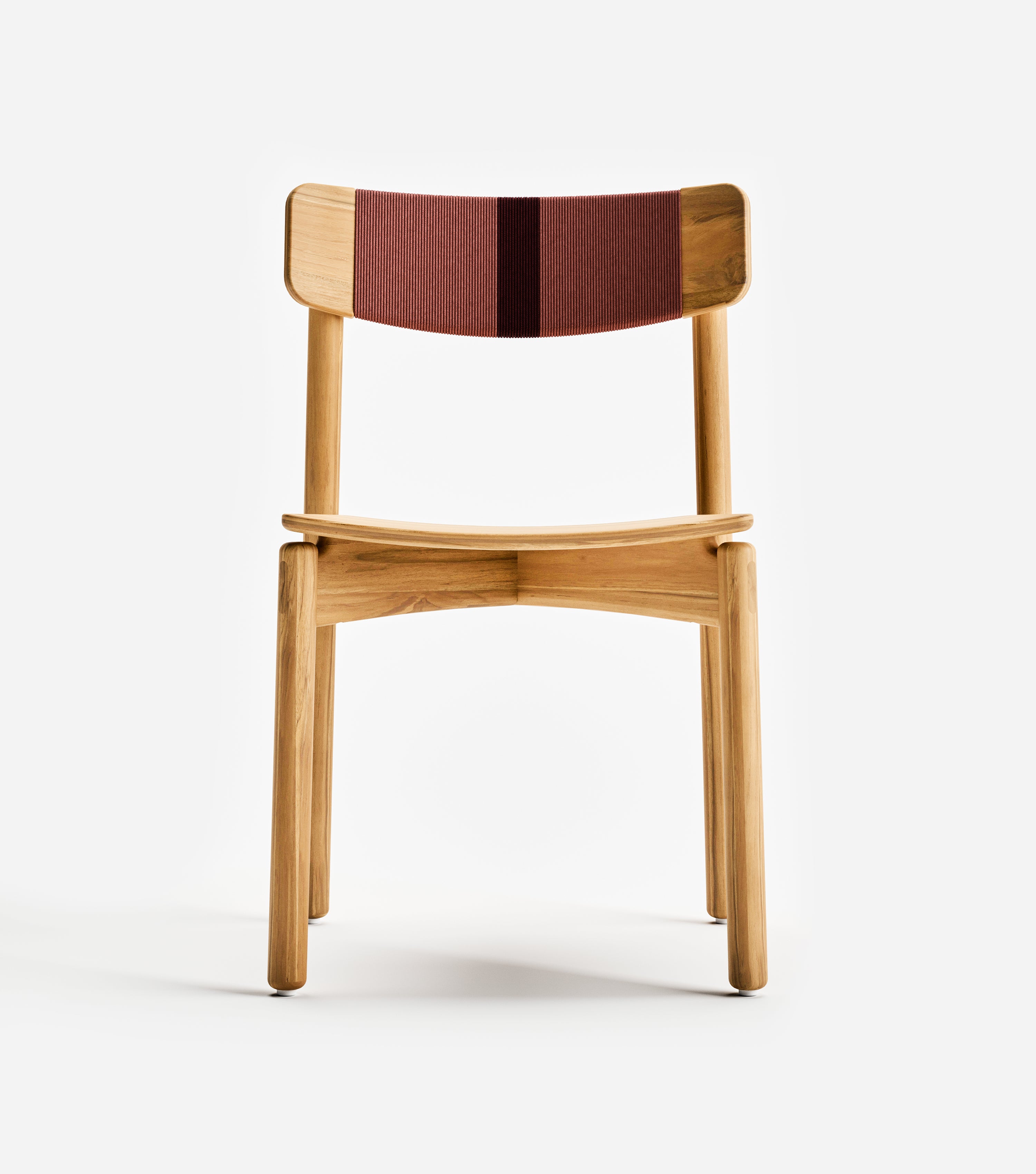 Natural Teak / Coral & Burgundy Cord