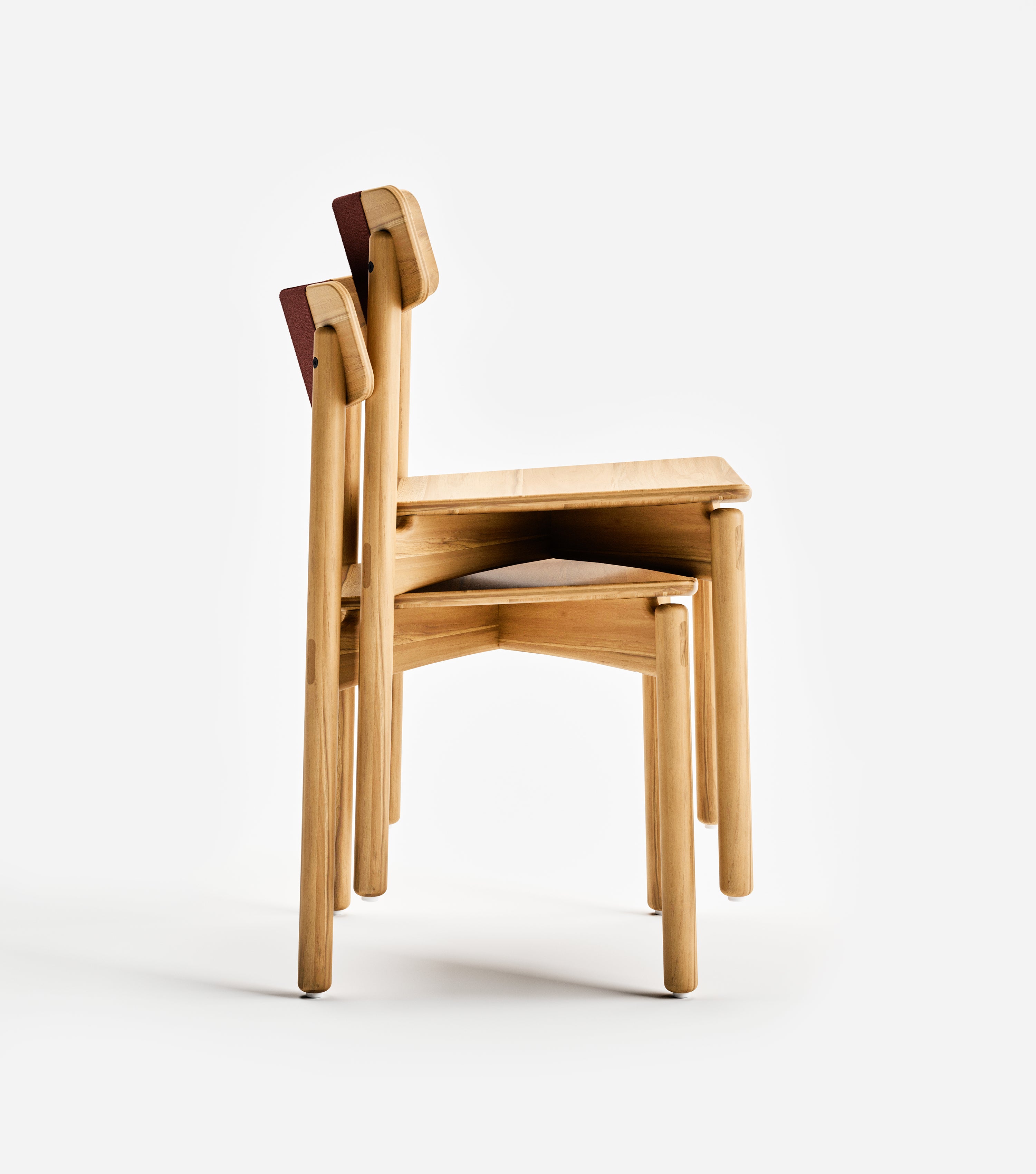 Natural / Coral & Burgundy Cord