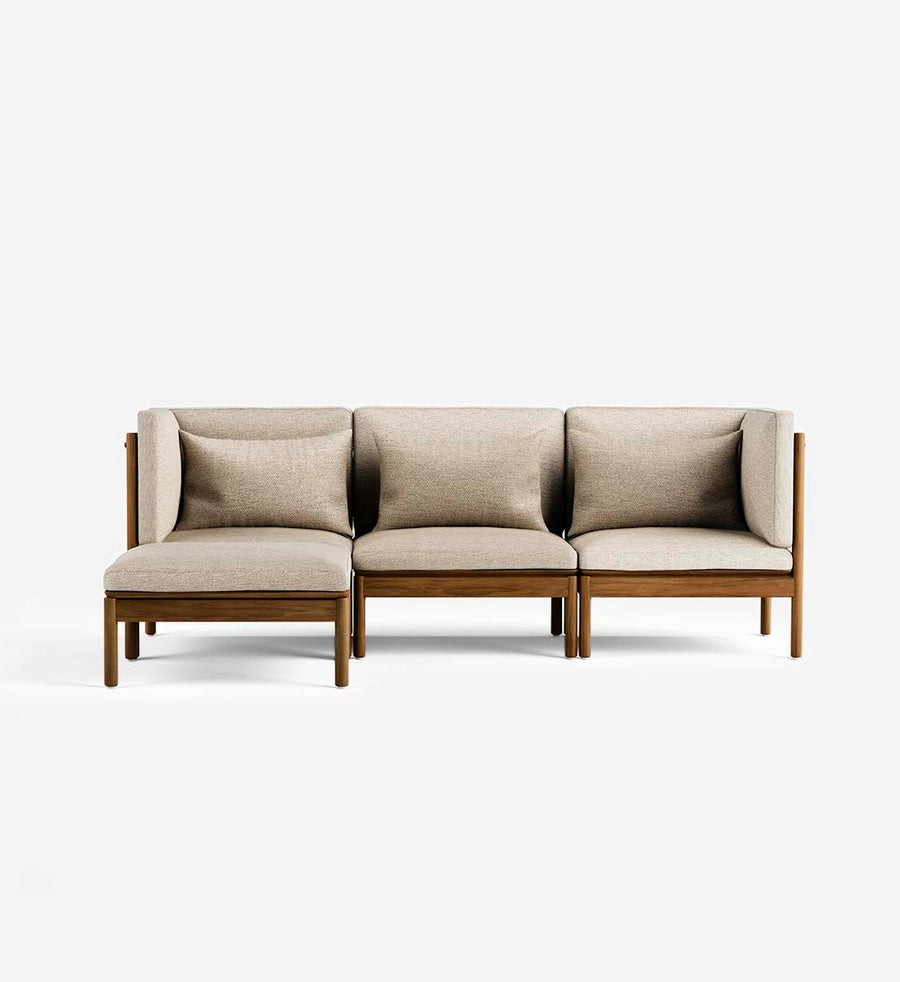 Brown sectional sofa on a white background
