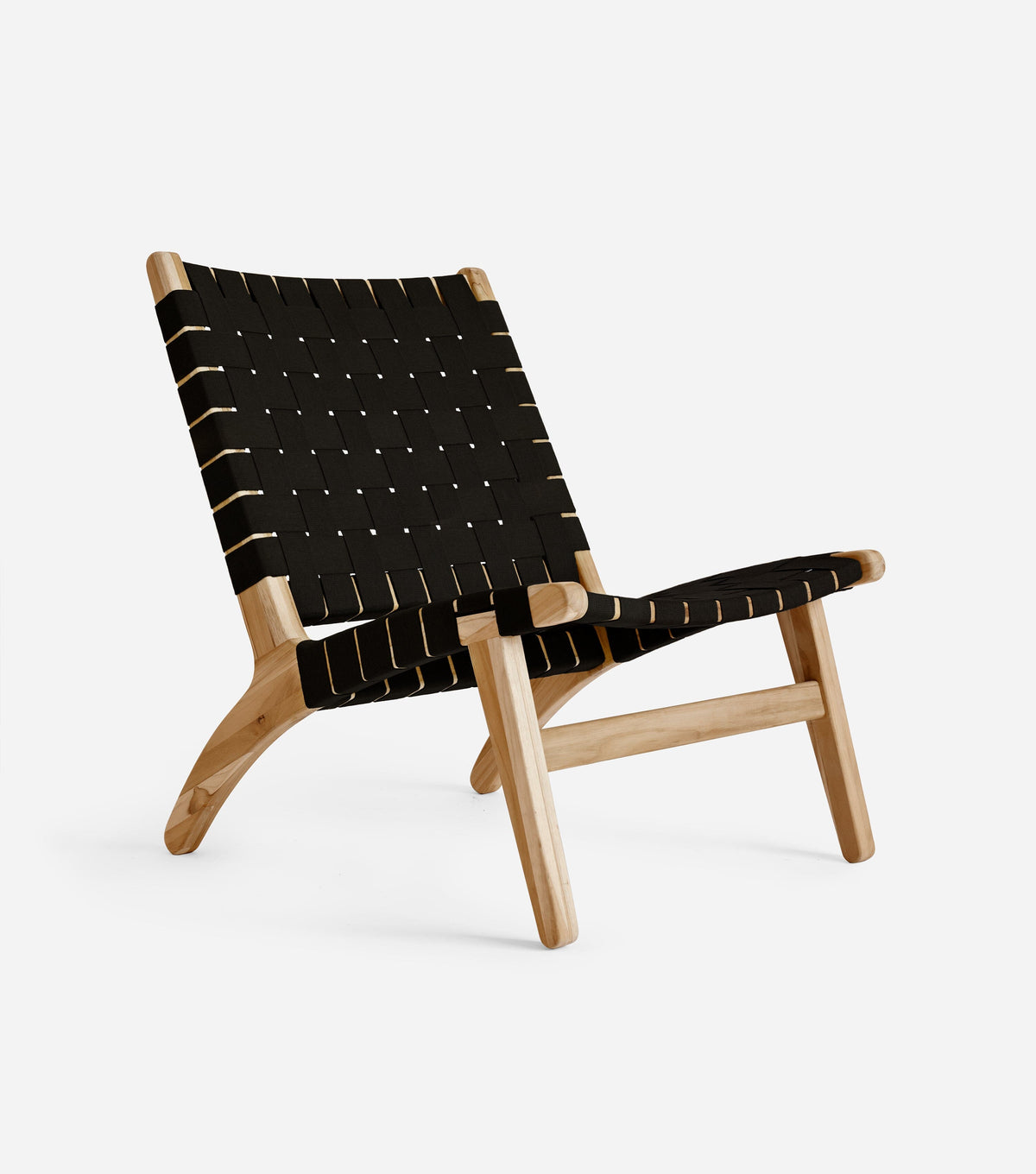 Unfinished Teak / 2" Black Straps