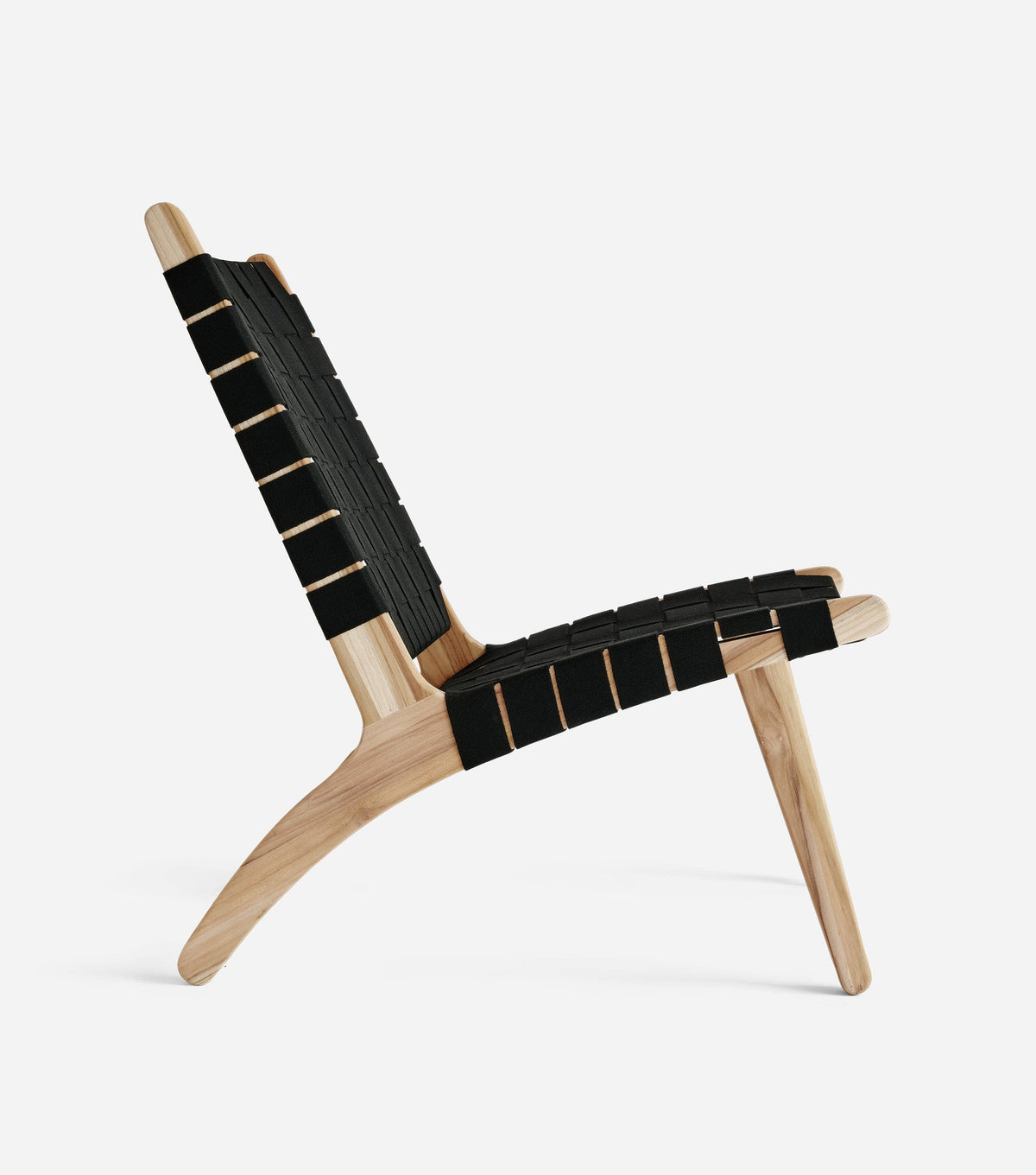 Unfinished Teak / 2" Black Straps