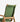 A close-up of a mid-century modern wooden chair with a green woven sling seat and backrest, featuring light natural wood arms and frame, set against a plain white background.