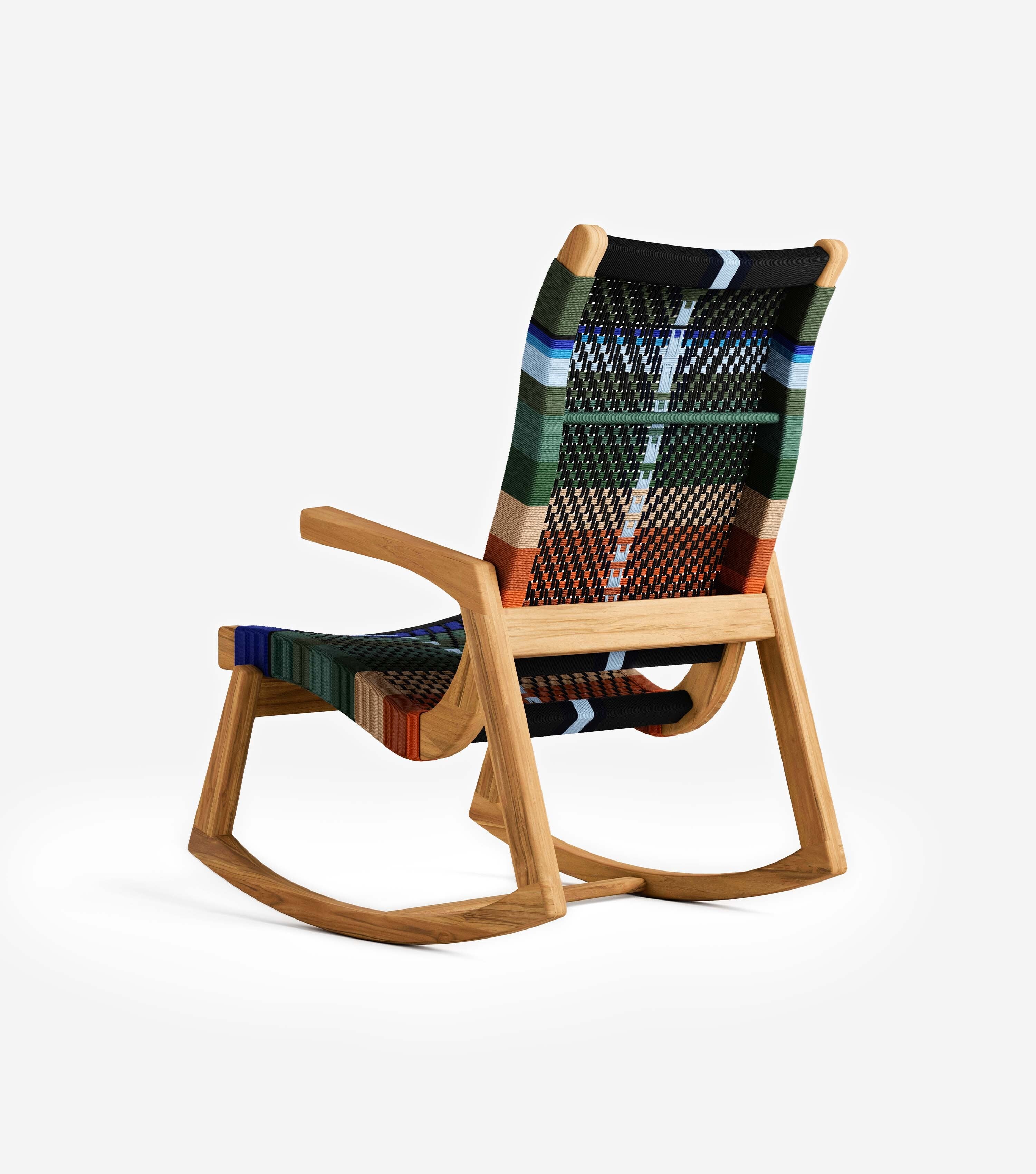 Amador Rocking Chair Woven Mot Mot Cord | Forever Furniture by