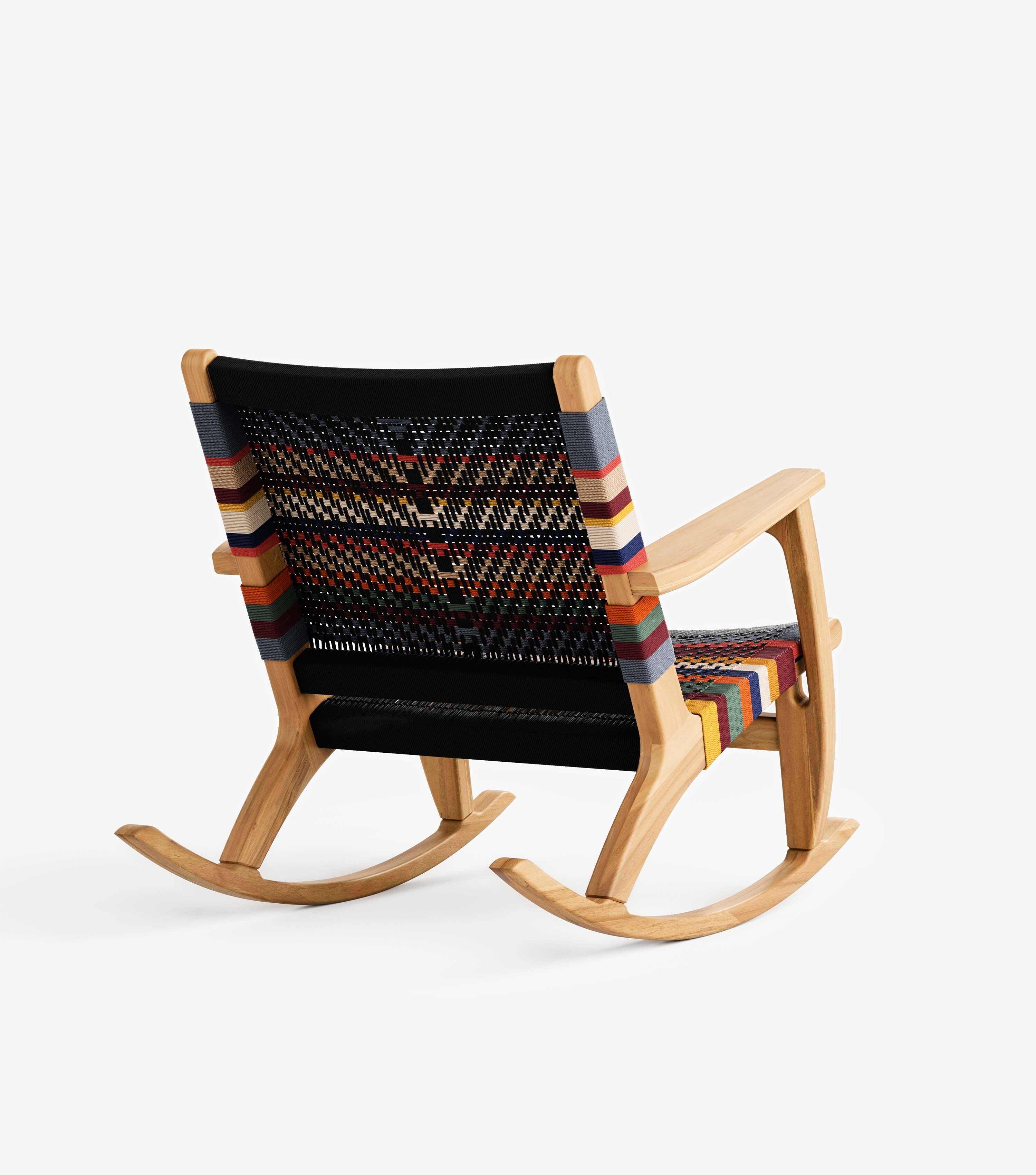Masaya Rocking Chair Woven San Geronimo Cord | Forever Furniture