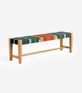 Natural Teak / Mot Mot Pattern / 59" | Seats 3