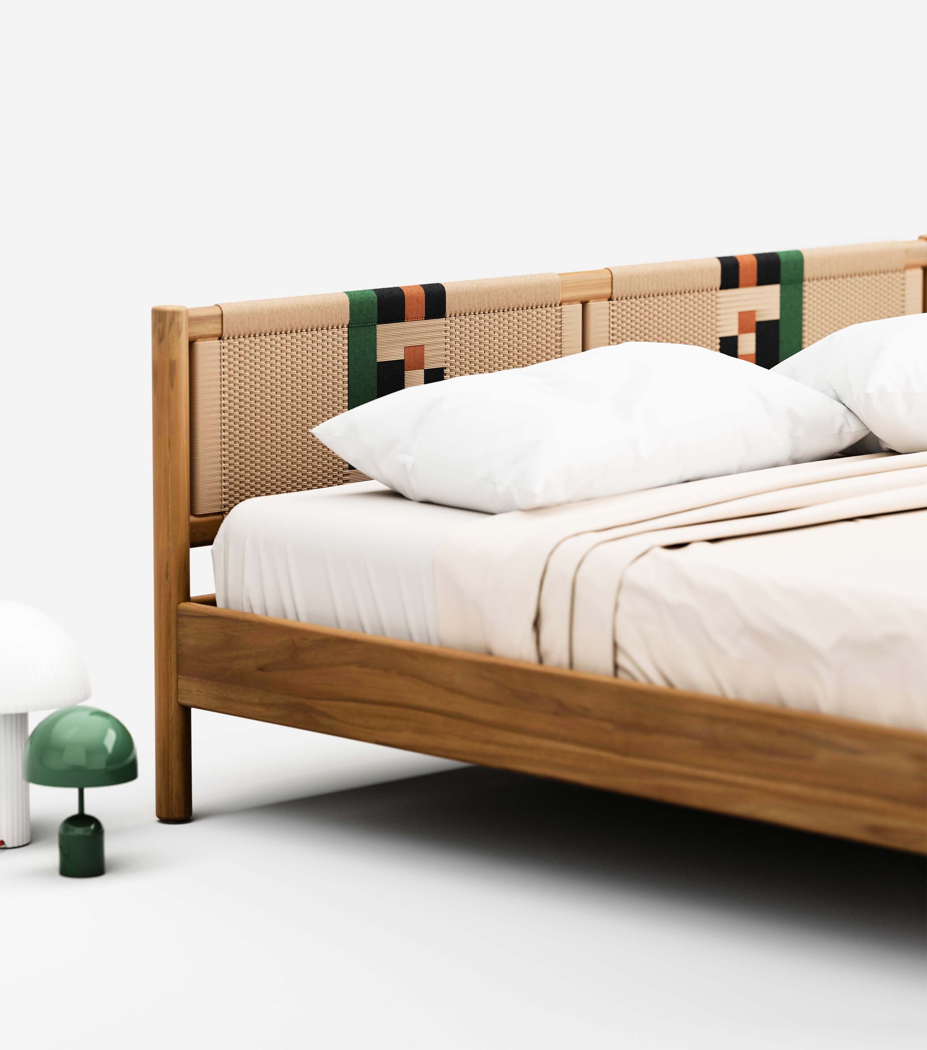 MidCentury Teak / Bauhaus Pattern / King