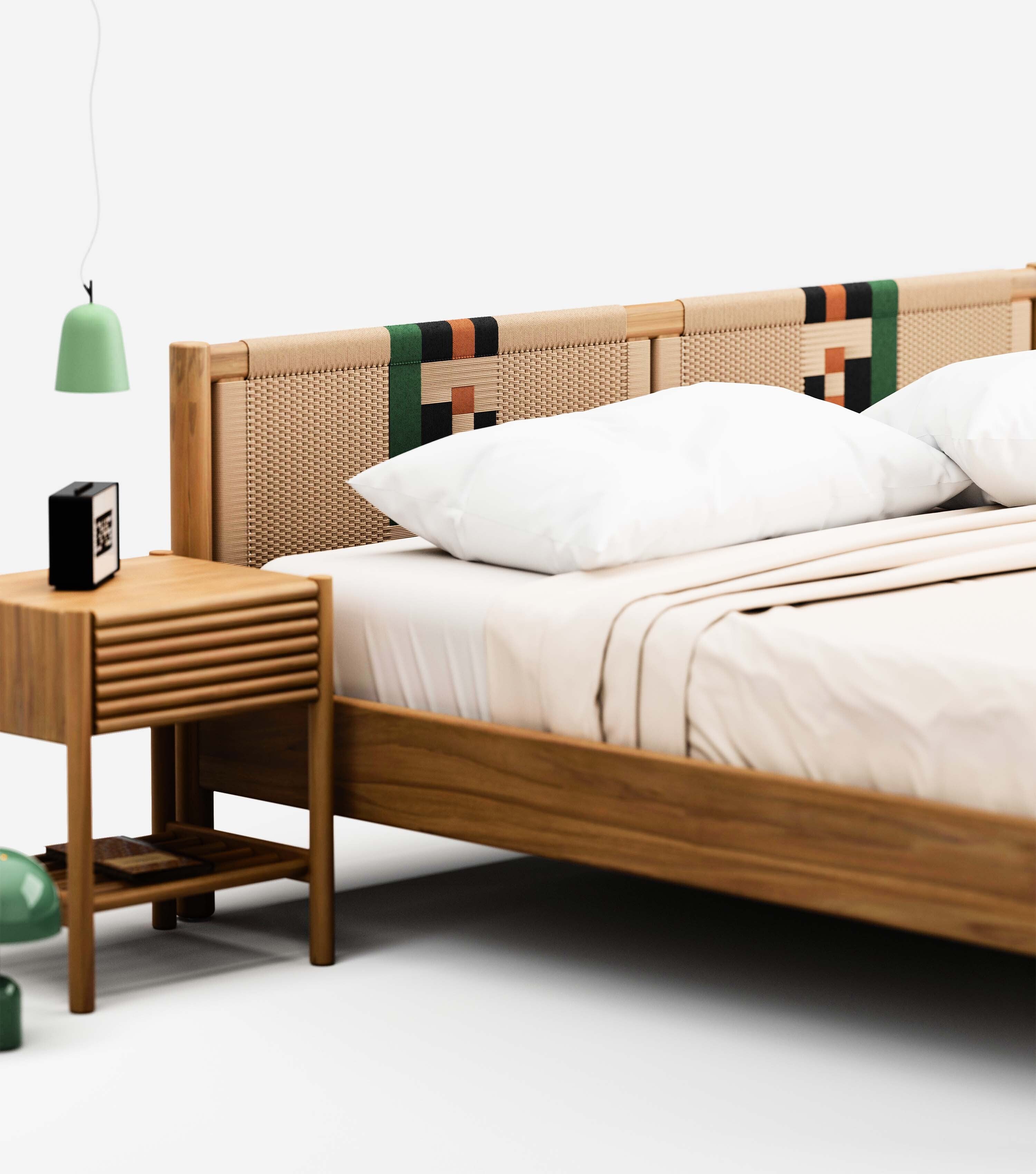 MidCentury Teak / Bauhaus Pattern / King