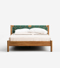 MidCentury Teak / Sea Green Pattern / Queen