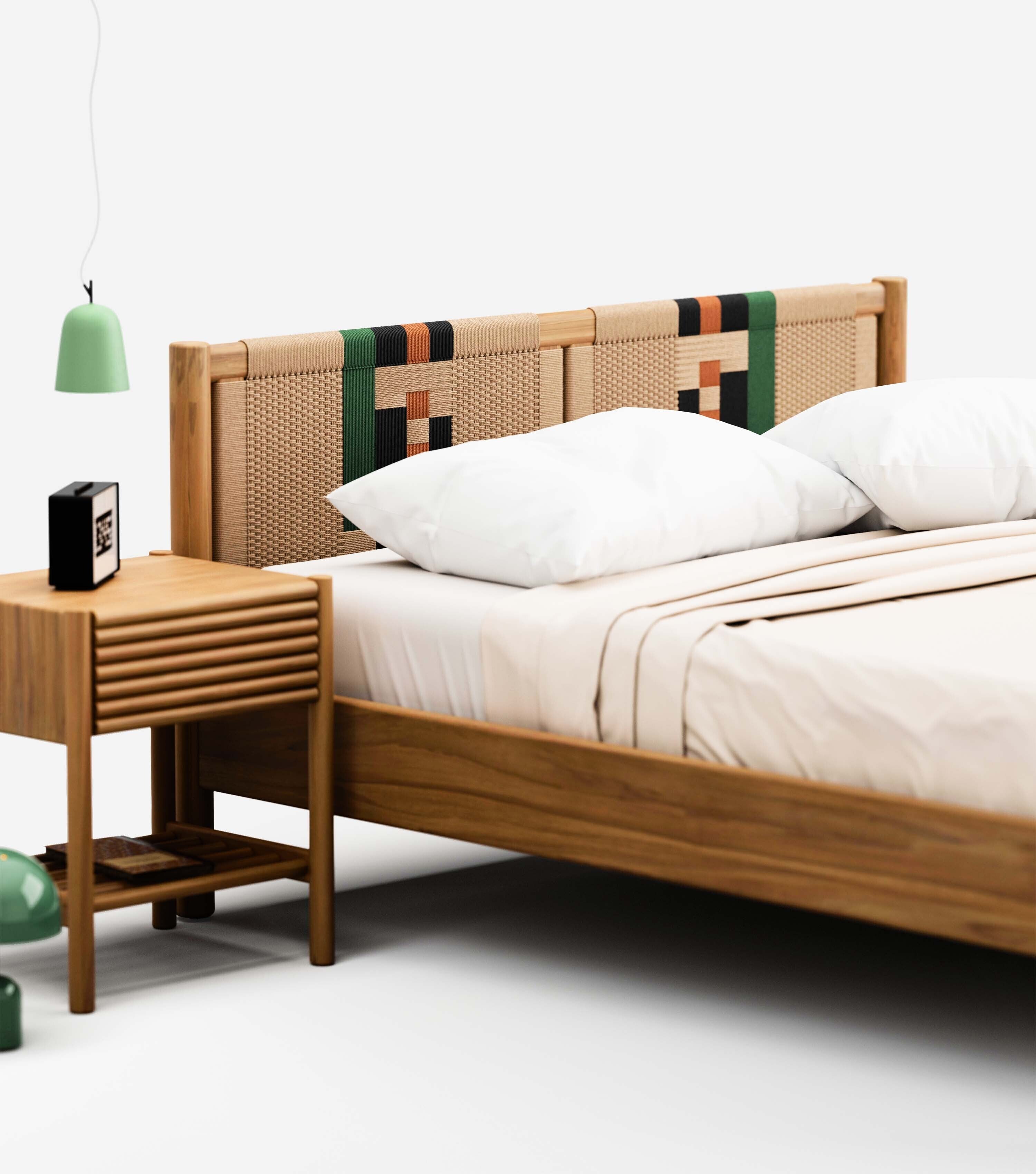 MidCentury Teak / Bauhaus Pattern / Queen