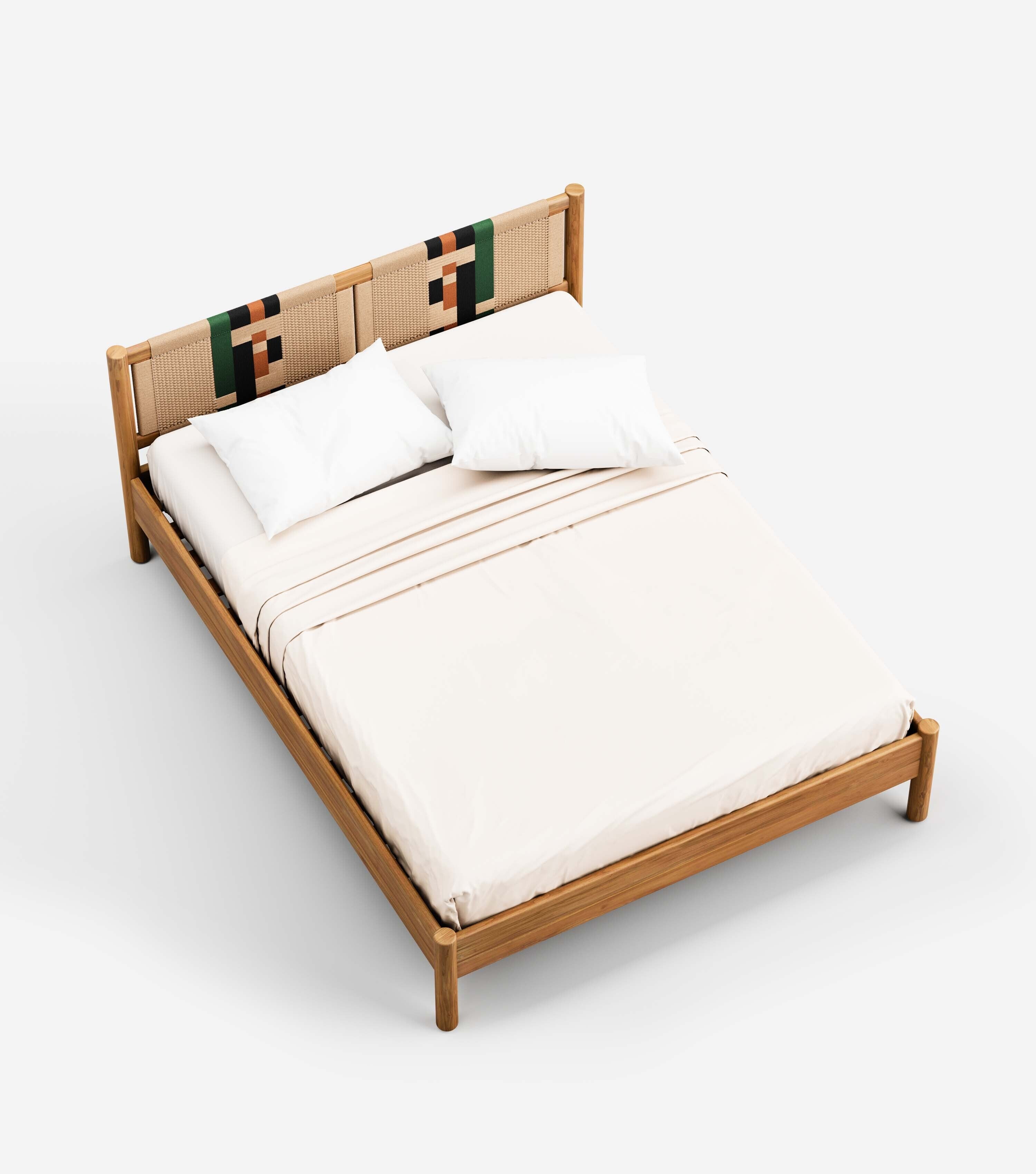 MidCentury Teak / Bauhaus Pattern / Queen