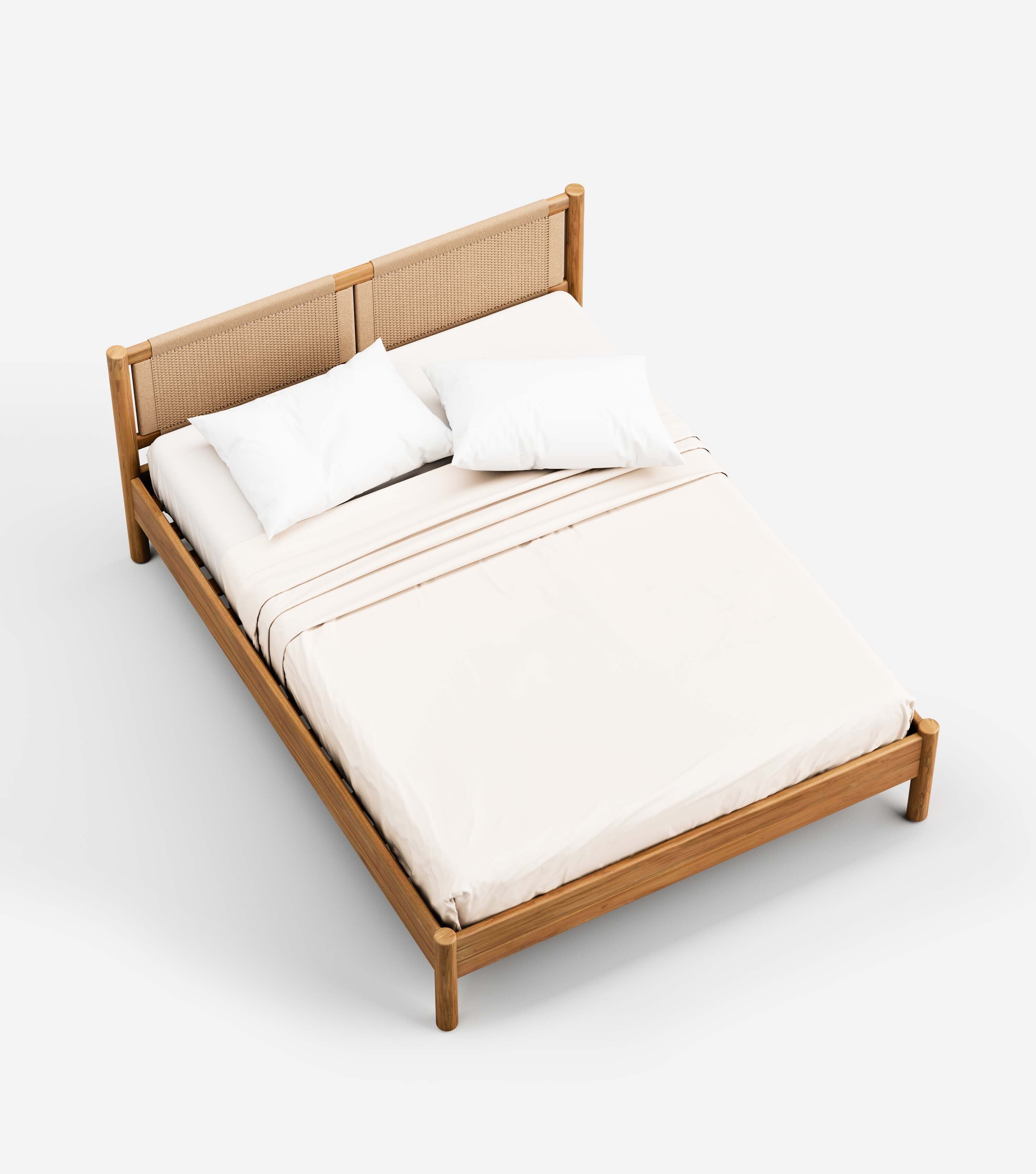 MidCentury Teak / Khaki Traditional cord / Queen