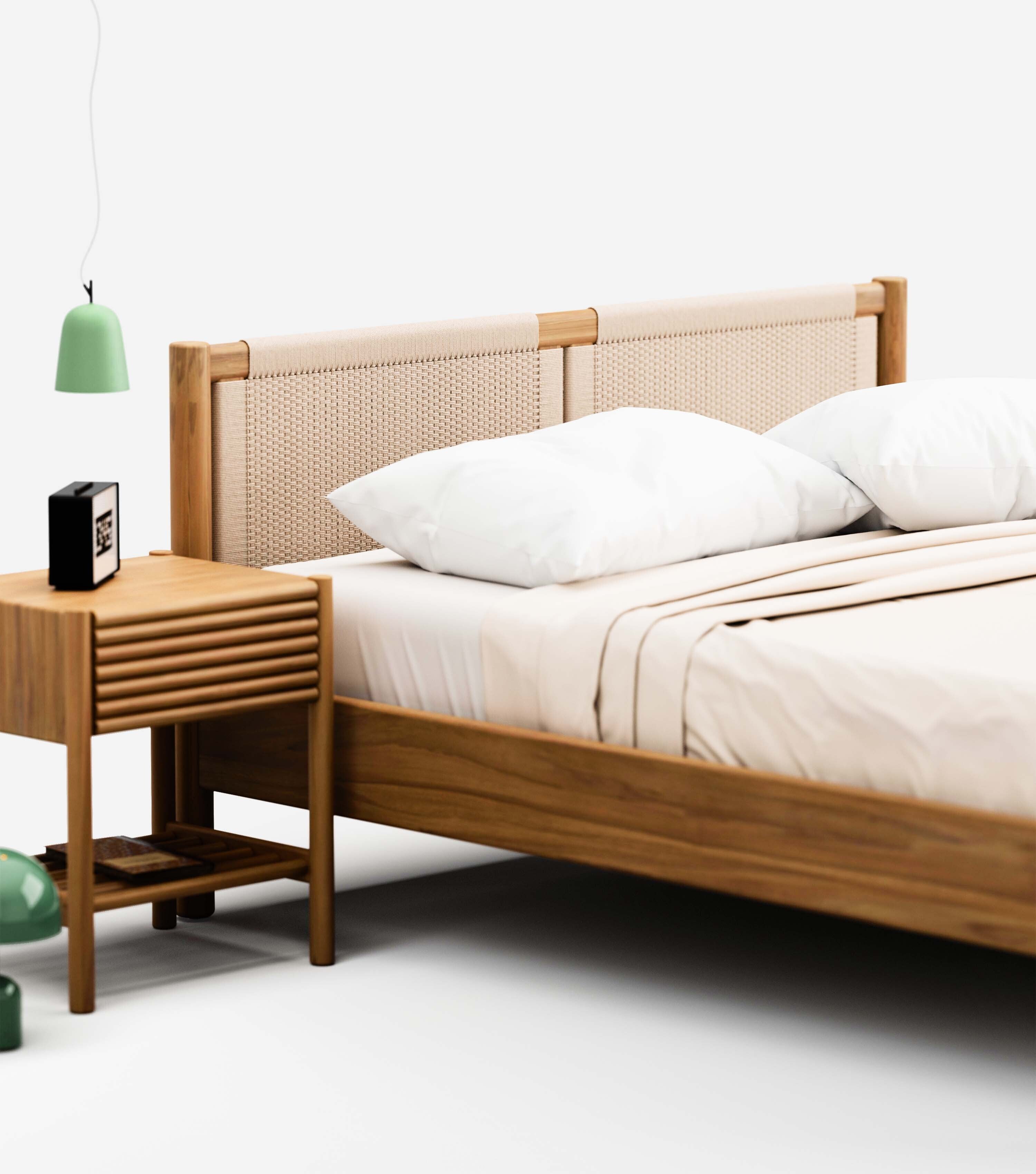 MidCentury Teak / Naturaline Traditional cord / Queen